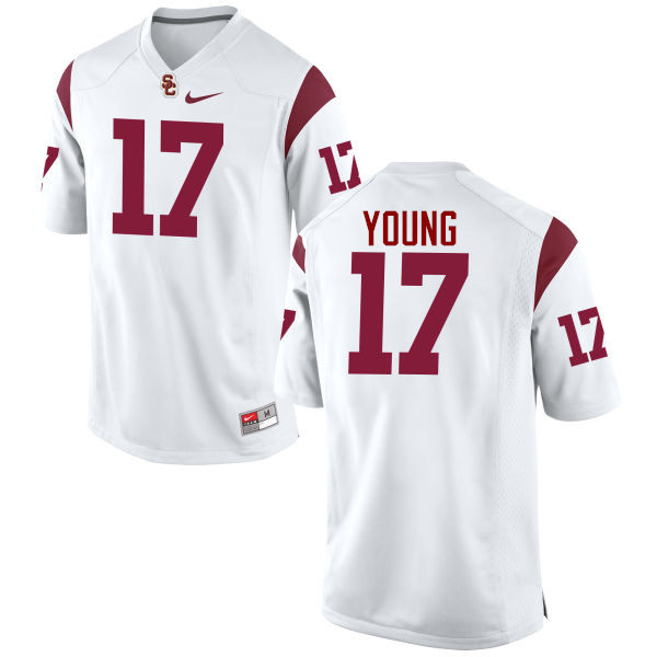 Men #17 Keyshawn Young USC Trojans College Football Jerseys-White